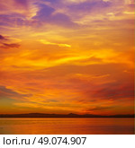 La Albufera lake sunset in El Saler of Valencia at Spain. Стоковое фото, агентство Ingram Publishing / Фотобанк Лори