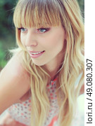 blonde girl with long hair and bangs. Стоковое фото, агентство Ingram Publishing / Фотобанк Лори