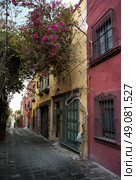 Houses along a street, San Miguel de Allende, Guanajuato, Mexico. Стоковое фото, агентство Ingram Publishing / Фотобанк Лори
