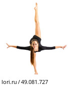Girl engaged art gymnastic isolated. Стоковое фото, агентство Ingram Publishing / Фотобанк Лори