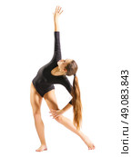 Young girl engaged art gymnastic isolated. Стоковое фото, агентство Ingram Publishing / Фотобанк Лори