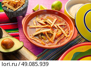 Mexican tortilla soup and aguacate colorful mexico food. Стоковое фото, агентство Ingram Publishing / Фотобанк Лори
