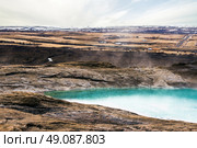 Geysir geyser in Iceland with steamy blue water. Стоковое фото, агентство Ingram Publishing / Фотобанк Лори