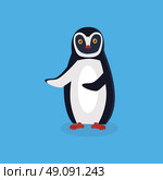 Animal penguin design flat. Bird penguin vector, cartoon polar animal winter isolated, wild penguin character illustration. Стоковая иллюстрация, агентство Ingram Publishing / Фотобанк Лори