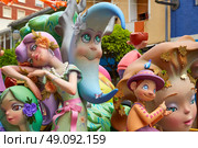 Fallas fest popular figures will burn in March 19 th night yearly. Стоковое фото, агентство Ingram Publishing / Фотобанк Лори