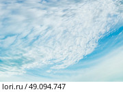 Beautiful  blue sky with light Spindrift clouds , outdoor nature background. Стоковое фото, агентство Ingram Publishing / Фотобанк Лори