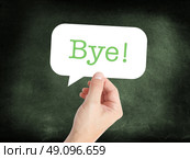 Bye in a speech bubble. Стоковое фото, агентство Ingram Publishing / Фотобанк Лори