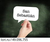 San Sebastian written in a speech bubble. Стоковое фото, агентство Ingram Publishing / Фотобанк Лори