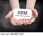 SEM written on a speechbubble. Стоковое фото, агентство Ingram Publishing / Фотобанк Лори