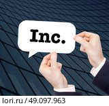 Inc written in a speechbubble. Стоковое фото, агентство Ingram Publishing / Фотобанк Лори