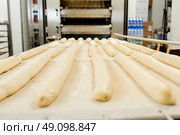 Prepared baguettes in front of a bread oven. Стоковое фото, агентство Ingram Publishing / Фотобанк Лори