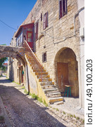 Photo of the old town  street, Rhodes island, Greece. Стоковое фото, агентство Ingram Publishing / Фотобанк Лори
