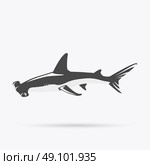 Hammerhead Shark Icon. Hammerhead shark icon isolated on white background. Vector illustration. Стоковая иллюстрация, агентство Ingram Publishing / Фотобанк Лори
