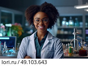 Eureka: A Brilliant Chemists World Unveiled. Стоковое AI-изображение, AI-художник Данила Большаков / Фотобанк Лори