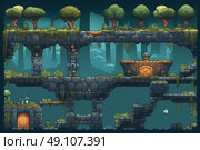 Cyber Warriors Battling in the Neon Jungle: A Captivating Screenshot of Vortex Surge. Стоковое AI-изображение, AI-художник Данила Большаков / Фотобанк Лори