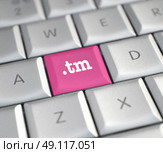 The .tm domain name on a keyboard key. Стоковое фото, агентство Ingram Publishing / Фотобанк Лори
