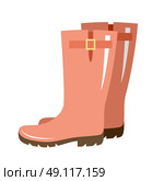Vector gumboots of red color. Стоковая иллюстрация, агентство Ingram Publishing / Фотобанк Лори