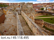 Zamora muralla fortress wall in Spain by Via de la Plata way to Santiago. Стоковое фото, агентство Ingram Publishing / Фотобанк Лори