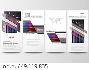 Flyers set, modern banners. Business templates. Cover design template, abstract vector layouts. Glitched background made of colorful pixel mosaic. Digital decay, signal error, television fail. Trendy glitch backdrop. Стоковая иллюстрация, агентство Ingram Publishing / Фотобанк Лори