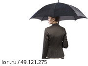 Attractive young businesswoman holding an umbrella. Стоковое фото, агентство Ingram Publishing / Фотобанк Лори