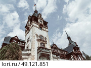 Neo-Renaissance Peles Castle Built In 1873 In Carpathian Mountains. Стоковое фото, агентство Ingram Publishing / Фотобанк Лори