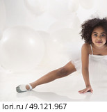 Little and cute ballet dancer during the rehearsal. Стоковое фото, агентство Ingram Publishing / Фотобанк Лори