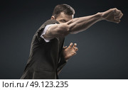 Closeup portrait of a fighting manager. Стоковое фото, агентство Ingram Publishing / Фотобанк Лори