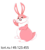 Cute rabbit cartoon waving hand. Vector illustration. Cute rabbit cartoon waving hand. Vector illustration grouped and layered for easy editing. Стоковая иллюстрация, агентство Ingram Publishing / Фотобанк Лори