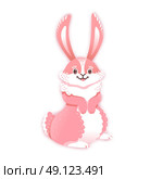 Smiling cartoon rabbit. Funny bunny. Cute hare. Vector illustration. Smiling cartoon rabbit. Funny bunny. Cute hare. Vector illustration grouped and layered for easy editing. Стоковая иллюстрация, агентство Ingram Publishing / Фотобанк Лори