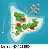 Island paradise view. Island paradise view from above. Top view island sprite. Стоковая иллюстрация, агентство Ingram Publishing / Фотобанк Лори