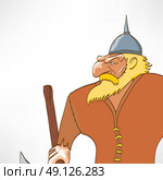 cartoon funny character, viking, vector illustration. Стоковая иллюстрация, агентство Ingram Publishing / Фотобанк Лори