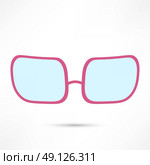 rose-colored glasses for eyes on white background. Стоковая иллюстрация, агентство Ingram Publishing / Фотобанк Лори