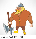 cartoon funny character, viking, vector illustration. Стоковая иллюстрация, агентство Ingram Publishing / Фотобанк Лори