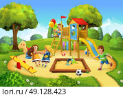 Park, playground vector background. Стоковое фото, агентство Ingram Publishing / Фотобанк Лори