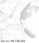 Dotted world globe, connecting lines and dots, chemistry molecular pattern, molecules on white background. Molecule structure. Medicine, science, technology concept. Polygonal design vector.. Dotted world globe, connecting lines and dots, chemistry molecular pattern, molecules on white background. Molecule structure. Medicine, science, technology concept. Polygonal design vector. Стоковая иллюстрация, агентство Ingram Publishing / Фотобанк Лори