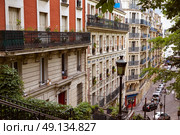 Paris Montmartre stairway stairs to reach Sacre Coeur. Стоковое фото, агентство Ingram Publishing / Фотобанк Лори
