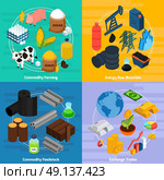 Commodity Concept Icons Set. Commodity concept icons set with commodity farming and raw materials symbols isometric isolated vector illustration . Стоковая иллюстрация, агентство Ingram Publishing / Фотобанк Лори