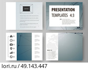 Set of business templates for presentation slides. Easy editable abstract vector layouts in flat design. DNA and neurons molecule structure. Medicine, science, technology concept. Scalable graphic.. Set of business templates for presentation slides. Easy editable abstract vector layouts in flat design. DNA and neurons molecule structure. Medicine, science, technology concept. Scalable graphic. Стоковая иллюстрация, агентство Ingram Publishing / Фотобанк Лори
