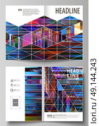 Business templates for bi fold brochure, magazine, flyer, booklet, report. Cover design template, abstract vector layout in A4 size. Glitched background made of colorful pixel mosaic. Glitch backdrop.. Business templates for bi fold brochure, magazine, flyer, booklet, report. Cover design template, abstract vector layout in A4 size. Glitched background made of colorful pixel mosaic. Digital decay, signal error, television fail. Trendy glitch backdrop. Стоковая иллюстрация, агентство Ingram Publishing / Фотобанк Лори