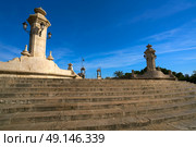 Valencia Puente pont del Mar bridge stairs detail in Spain. Стоковое фото, агентство Ingram Publishing / Фотобанк Лори