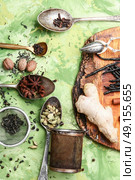 Herbs and spices for tonic tea. cinnamon and spices for an invigorating for the masala tea. Стоковое фото, агентство Ingram Publishing / Фотобанк Лори