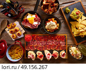 Tapas from Spain varied mix of Mediterranean food recipes. Стоковое фото, агентство Ingram Publishing / Фотобанк Лори