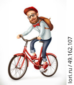 Bicyclist. Man on a bicycle, 3d vector icon. Стоковая иллюстрация, агентство Ingram Publishing / Фотобанк Лори