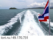 asia myanmar kho samui bay isle waving flag    in thailand and south china sea . Стоковое фото, агентство Ingram Publishing / Фотобанк Лори