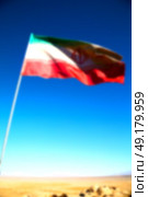 in iran blur  iranian waving flag  the blue sky and wind. Стоковое фото, агентство Ingram Publishing / Фотобанк Лори