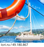 blur  in  philippines   a buoy in boat neat the pacific ocean bokeh and mountain background. Стоковое фото, агентство Ingram Publishing / Фотобанк Лори