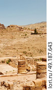 in petra jordan the antique street full of columns and architecture heritage. Стоковое фото, агентство Ingram Publishing / Фотобанк Лори