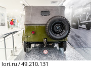 GAZ-67 is four-wheel drive Soviet military vehicles built by GAZ starting in 1943. By the end of the war, it was the Soviet equivalent of the World War II jeep. Редакционное фото, фотограф Константин Григорьев / Фотобанк Лори
