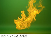 Orange Red Flames Engulf on green screen background. Vibrant fire animated on green backdrop. Burning flame animation. Frame Template. Chroma key. Motion graphics. Creative video for overlay. Inferno. Стоковое AI-изображение, AI-художник Марина Демидюк / Фотобанк Лори