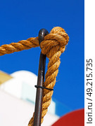 rope    and metal in the blue skay aocean mediterranean sea. Стоковое фото, агентство Ingram Publishing / Фотобанк Лори